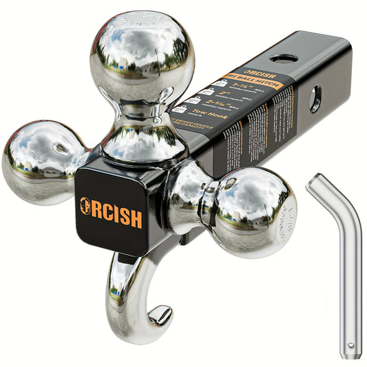 1pc ORCISH Tri-Ball Trailer Hitch Mount with Hook & Pin
