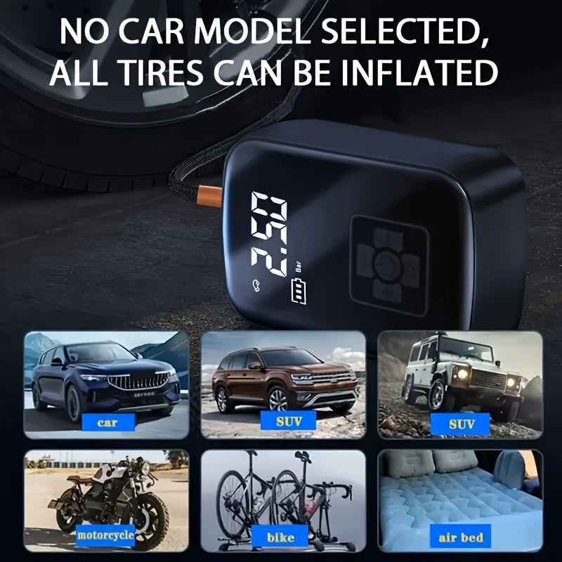 1pc Tire Inflator Portable Air Compressor
