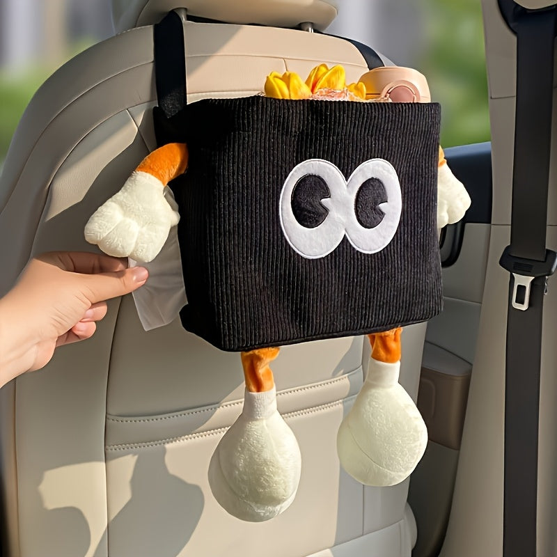 2-in-1 Car Trash Can and Tissue Holder