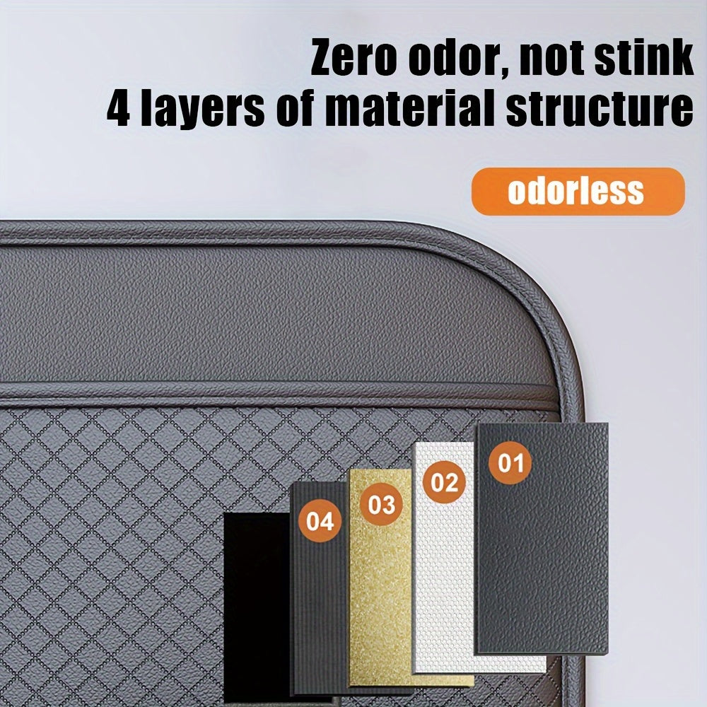 1pc Faux Leather Car Seat Back Organizer with Diamond Pattern