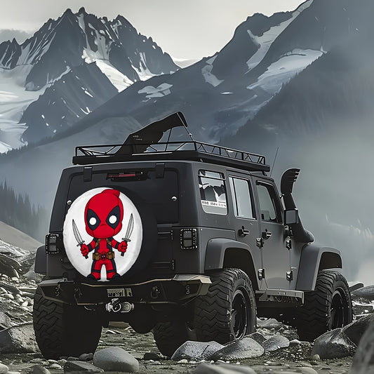 1pc Marvel Deadpool Cartoon Spare Tire Cover