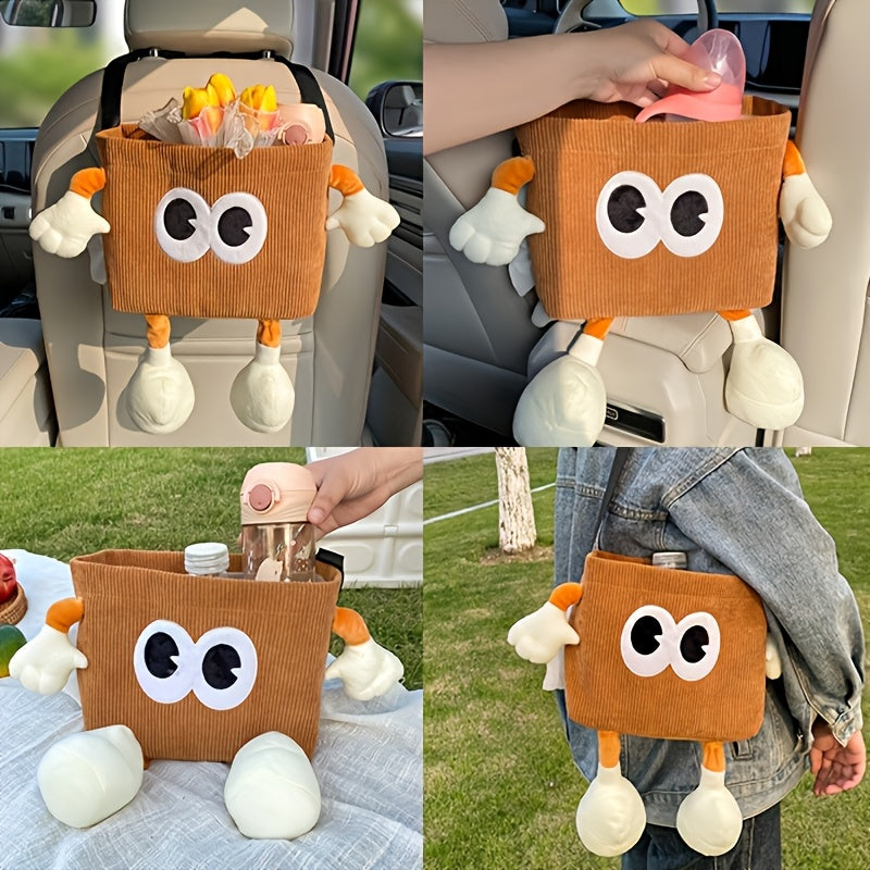 2-in-1 Car Trash Can and Tissue Holder
