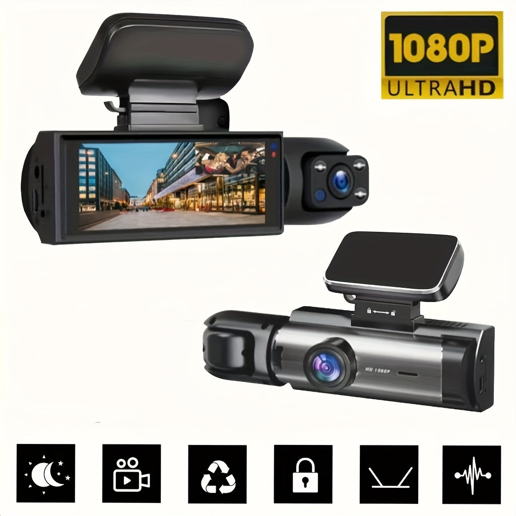 1080P Dual Camera Dash Cam for Cars with IR Night Vision