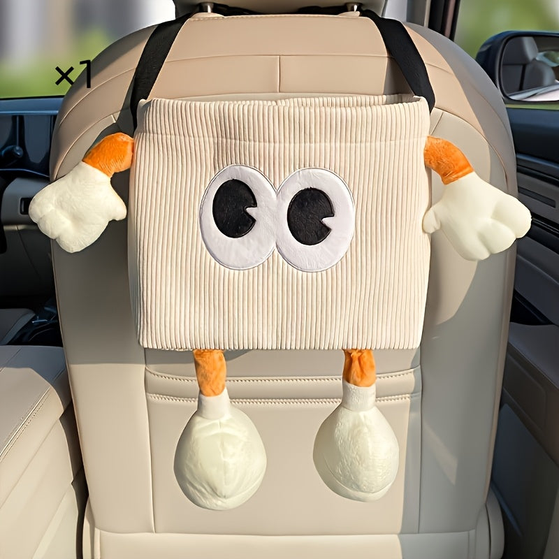 2-in-1 Car Trash Can and Tissue Holder