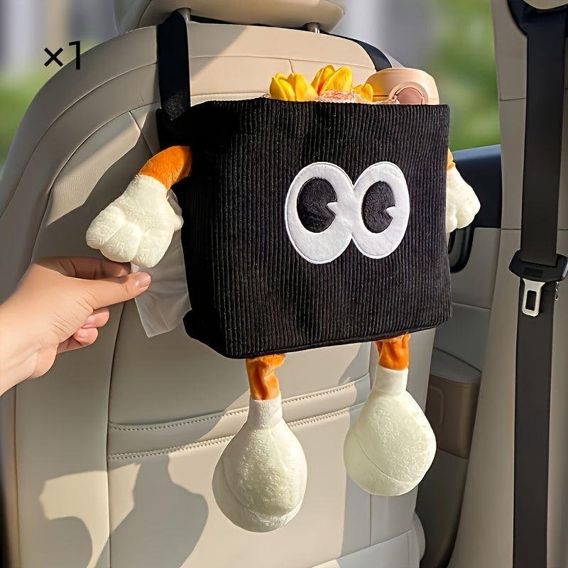 2-in-1 Car Trash Can and Tissue Holder