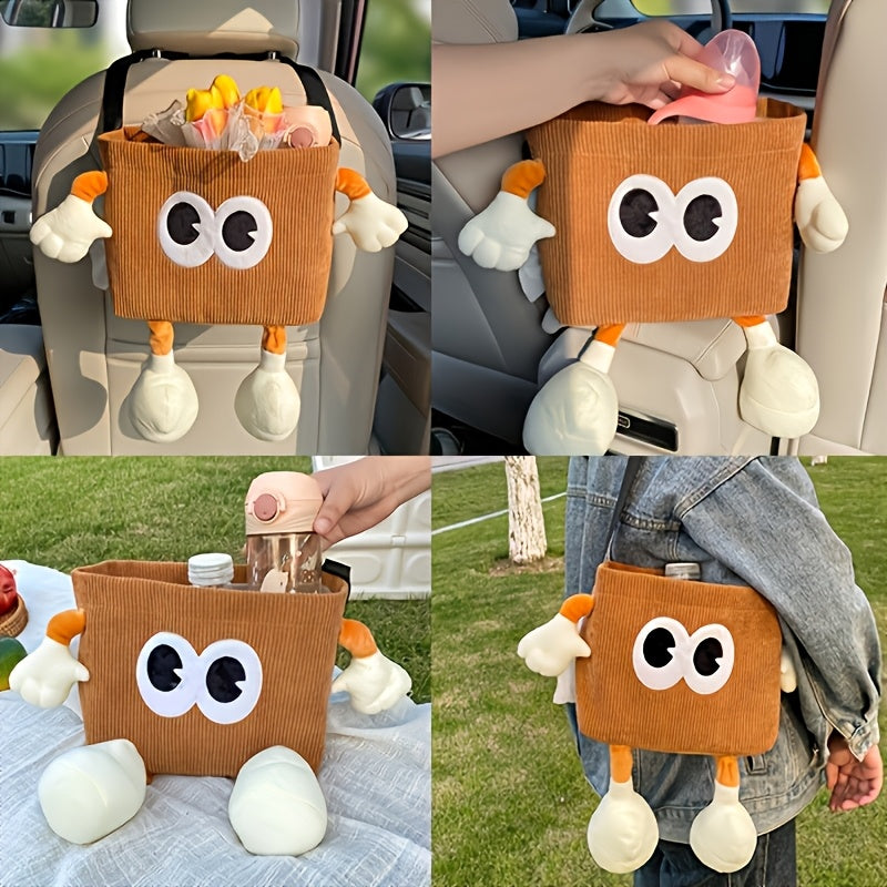 2-in-1 Car Trash Can and Tissue Holder