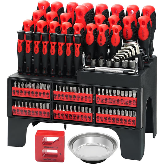 118pcs Magnetic Screwdriver Set - Plastic Grade, Men's Multi-Purpose Tools