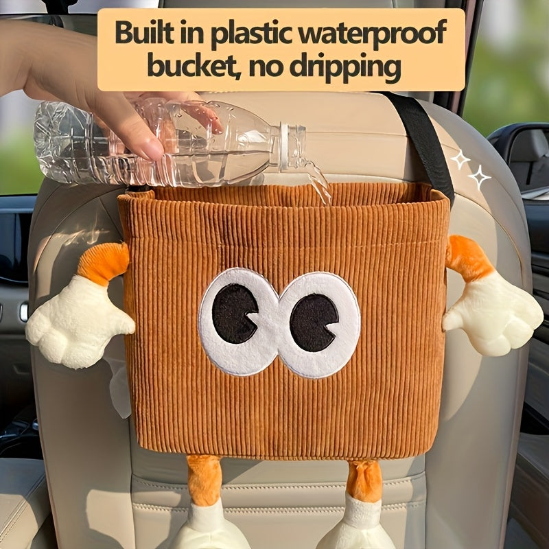 2-in-1 Car Trash Can and Tissue Holder