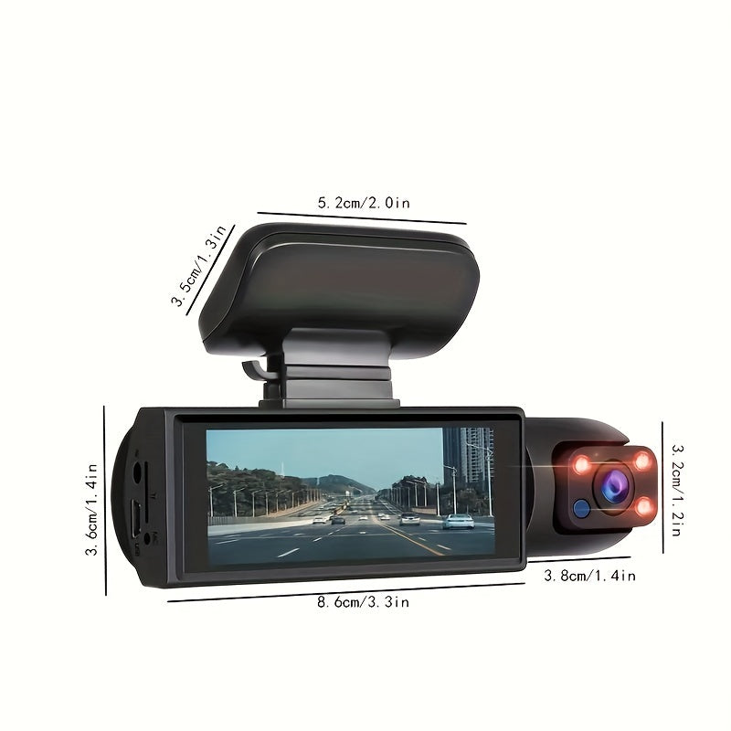 1080P Dual Camera Dash Cam for Cars with IR Night Vision