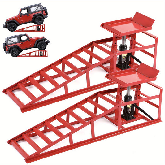 2 Pack Hydraulic High Lift Service Vehicle Ramps