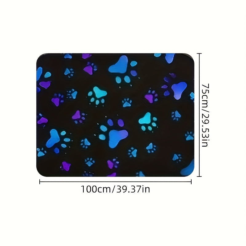 1pc Car Trunk Mat with Paw Print Design