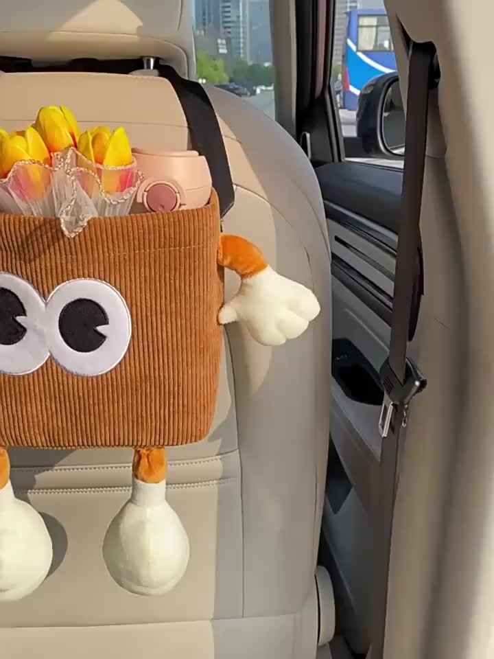 2-in-1 Car Trash Can and Tissue Holder