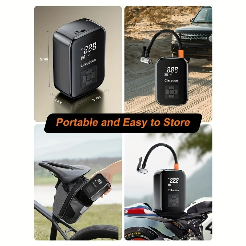 1pc Tire Inflator Portable Air Compressor