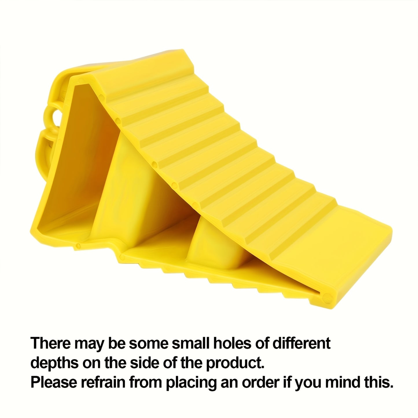 2 Heavy-Duty PE Plastic Wheel Chocks with Triangular Brake Support